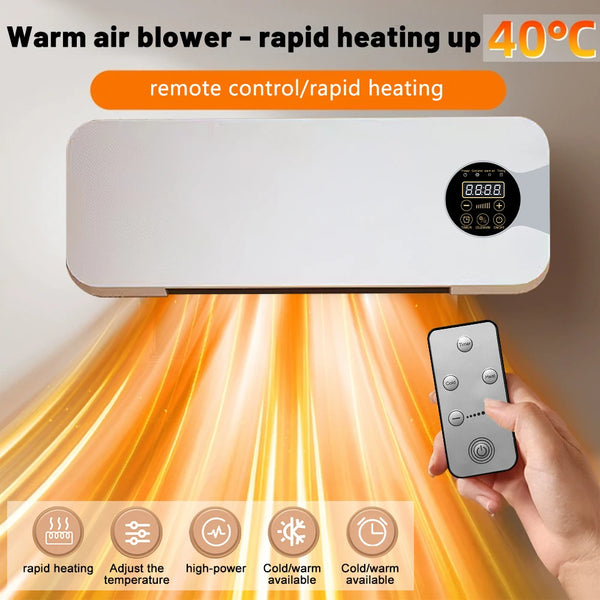 1500W Wall Mounted Heater - Silent PTC Electric Heater with Remote Control for Winter Warmth