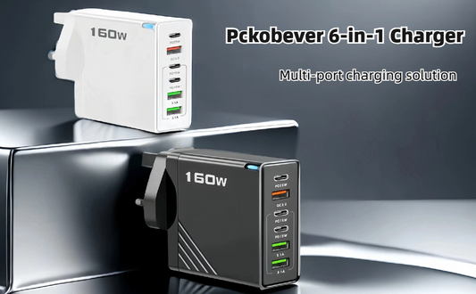 Multi 6-Port USB C Charger Plug Adaptor UK, Triple Port PD Power Adapter + QC Wall Charger, USB Type C Charging Plug Hub for All Smartphone