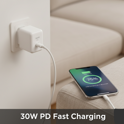 USB-C to Lightning Cable 2m - 30W PD Fast Charging - White