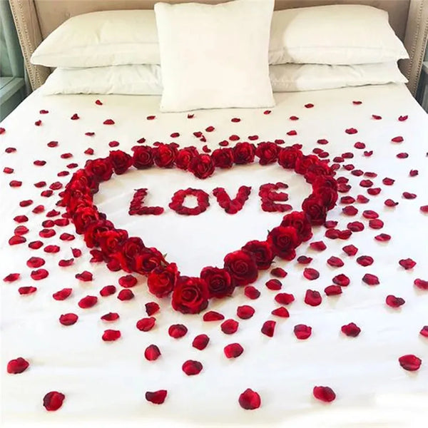 Artificial Silk Rose Petals (500–3000 pcs) – Romantic Wedding Decoration – Table or Aisle Scatter