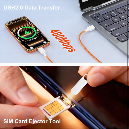 USB-C to USB-C Fast Charging Cable – Durable Orange Braided Design - Perfect for iPhone 17 Pro Max and other latest models