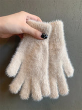 Women’s Mink Velvet Gloves – Plush Warm Five-Finger – Outdoor Cycling Cold-Proof