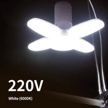 E27 Foldable LED Bulb 28W AC 220V Adjustable Fan-Shaped Ceiling Light for Garage, Home, Living Room, Warehouse, Collapsible Lamp