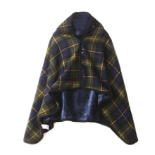 Double-Layer Tartan Plaid Scarf – Women’s Winter Blanket Shawl – Elegant Warm Wrap