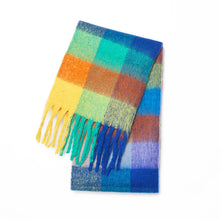 Women’s Cashmere Winter Scarf – Thick Warm Pashmina Shawl – Soft Rainbow Tassel Wrap