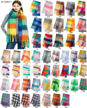 Women’s Cashmere Winter Scarf – Thick Warm Pashmina Shawl – Soft Rainbow Tassel Wrap