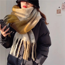 Women’s Cashmere Winter Scarf – Thick Warm Pashmina Shawl – Soft Rainbow Tassel Wrap
