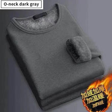 Men’s Thermal T-Shirt – Plush Long-Sleeve Round Neck – Velvet Padded Base Layer