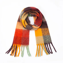 Women’s Cashmere Winter Scarf – Thick Warm Pashmina Shawl – Soft Rainbow Tassel Wrap