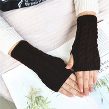 Women’s Knitted Fingerless Gloves – Faux Wool Warm Mitten – Winter Fashion Accessory