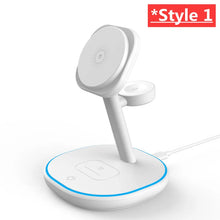 3 In 1 Magnetic Wireless Charger Stand For Magsafe iPhone 16 15 14 13 Pro Max Apple Watch 9 8 AirPods Pro Fast Charging Station