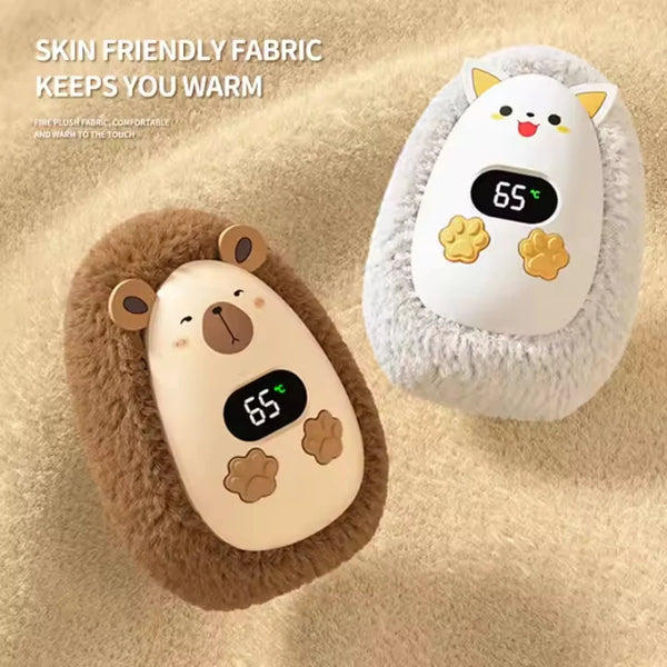 Plush Hand Warmer Winter Mini Portable Three-speed Adjustment Battery Life Long-lasting Smart Temperature Control Hand Warmer