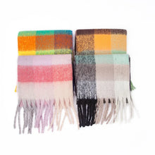 Women’s Cashmere Winter Scarf – Thick Warm Pashmina Shawl – Soft Rainbow Tassel Wrap