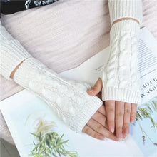 Women’s Knitted Fingerless Gloves – Faux Wool Warm Mitten – Winter Fashion Accessory