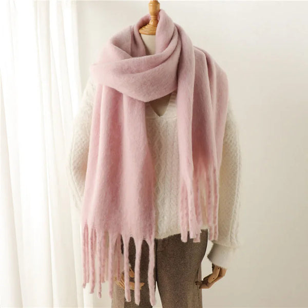 Winter Cashmere Scarf – Unisex Thick Pashmina Wrap – Soft Long Blanket Shawl