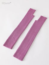 Women’s Long Knitted Fingerless Gloves – Y2K Thermal Arm Warmers 40–60 cm