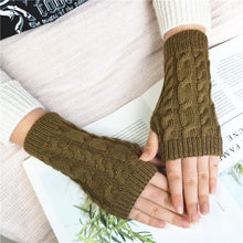 Women’s Knitted Fingerless Gloves – Faux Wool Warm Mitten – Winter Fashion Accessory