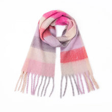 Women’s Cashmere Winter Scarf – Thick Warm Pashmina Shawl – Soft Rainbow Tassel Wrap