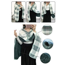 Double-Layer Tartan Plaid Scarf – Women’s Winter Blanket Shawl – Elegant Warm Wrap