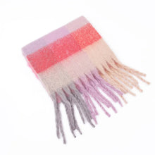 Women’s Cashmere Winter Scarf – Thick Warm Pashmina Shawl – Soft Rainbow Tassel Wrap