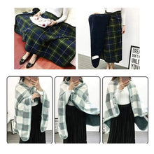 Double-Layer Tartan Plaid Scarf – Women’s Winter Blanket Shawl – Elegant Warm Wrap