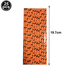 Halloween Paper Straws (25–100 pcs) – Spider & Skull Pattern – Party Drink Decor