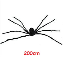150/200cm Black Scary Giant Spider Huge Spider Web Halloween Decoration Props Haunted House Holiday Outdoor Giant Decoration