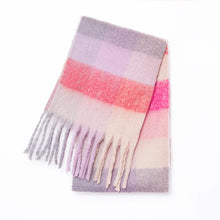 Women’s Cashmere Winter Scarf – Thick Warm Pashmina Shawl – Soft Rainbow Tassel Wrap