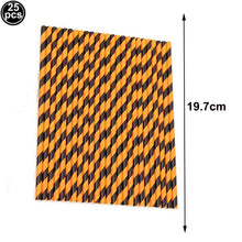 Halloween Paper Straws (25–100 pcs) – Spider & Skull Pattern – Party Drink Decor