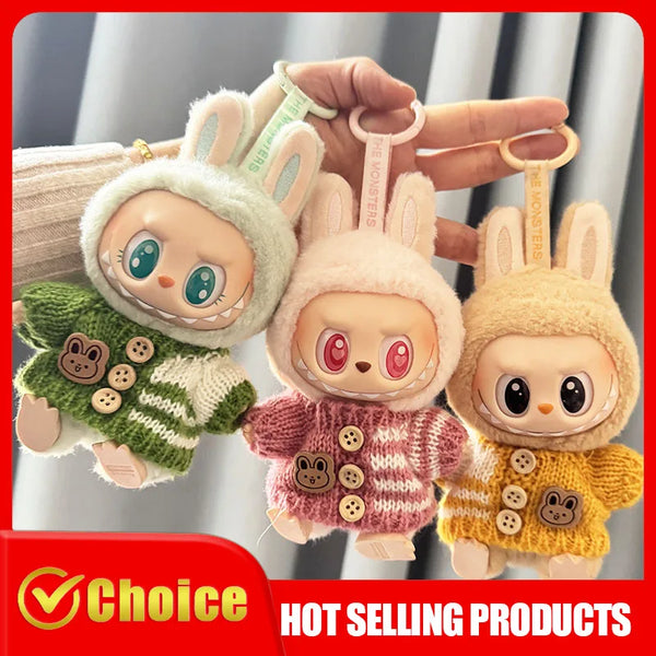 Labubu Sitting Party Doll – Mini Plush Bunny Sweater – Collectible Series I & II