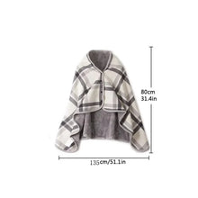 Double-Layer Tartan Plaid Scarf – Women’s Winter Blanket Shawl – Elegant Warm Wrap