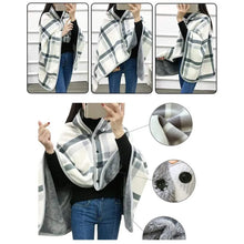 Double-Layer Tartan Plaid Scarf – Women’s Winter Blanket Shawl – Elegant Warm Wrap