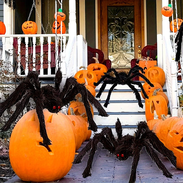 Giant Halloween Spider Decoration – Indoor/Outdoor Yard Prop – Haunted House Party Decor