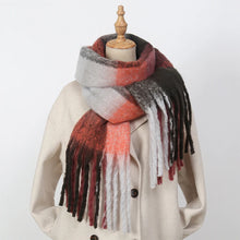 Women’s Cashmere Winter Scarf – Thick Warm Pashmina Shawl – Soft Rainbow Tassel Wrap