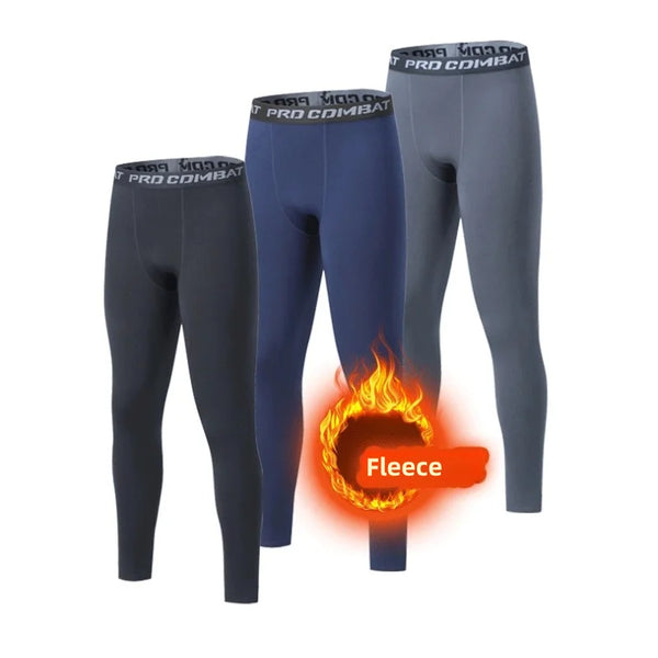 Men’s Thermal Underwear Pants – Fleece Compression – Warm Winter Leggings 3XL