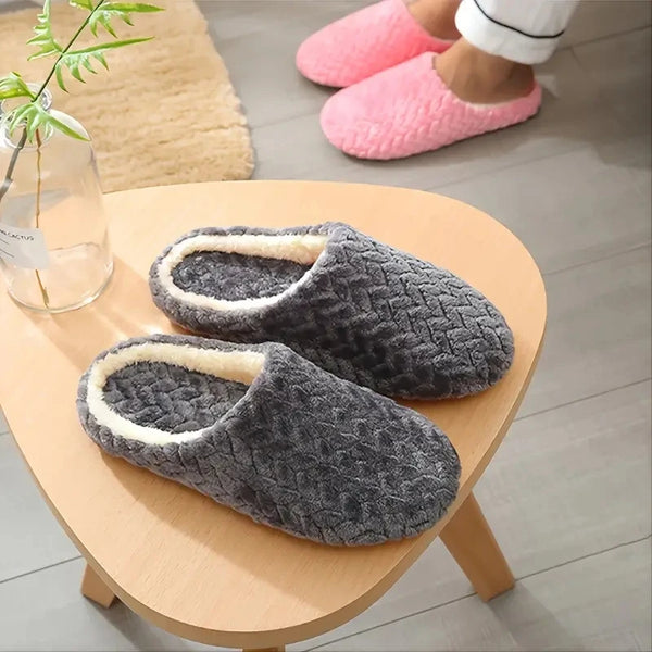 Unisex Fluffy Home Slippers – Soft Lightweight Indoor Slides – Anti-Slip Comfort
