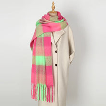 Women’s Cashmere Winter Scarf – Thick Warm Pashmina Shawl – Soft Rainbow Tassel Wrap