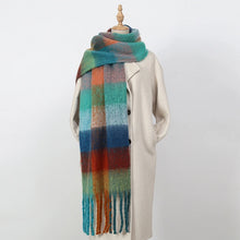 Women’s Cashmere Winter Scarf – Thick Warm Pashmina Shawl – Soft Rainbow Tassel Wrap