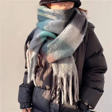 Women’s Cashmere Winter Scarf – Thick Warm Pashmina Shawl – Soft Rainbow Tassel Wrap