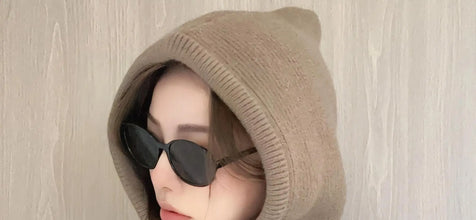 Knitted Hooded Balaclava Hat – Women’s Winter Neck Collar – Outdoor Drawstring Beanie