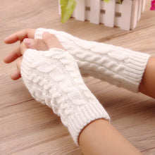 Women’s Knitted Fingerless Gloves – Faux Wool Warm Mitten – Winter Fashion Accessory