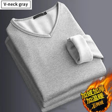 Men’s Thermal T-Shirt – Plush Long-Sleeve Round Neck – Velvet Padded Base Layer