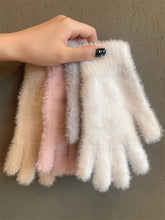 Women’s Mink Velvet Gloves – Plush Warm Five-Finger – Outdoor Cycling Cold-Proof