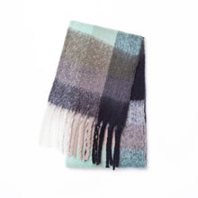 Women’s Cashmere Winter Scarf – Thick Warm Pashmina Shawl – Soft Rainbow Tassel Wrap