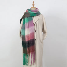 Women’s Cashmere Winter Scarf – Thick Warm Pashmina Shawl – Soft Rainbow Tassel Wrap