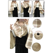 Double-Layer Tartan Plaid Scarf – Women’s Winter Blanket Shawl – Elegant Warm Wrap