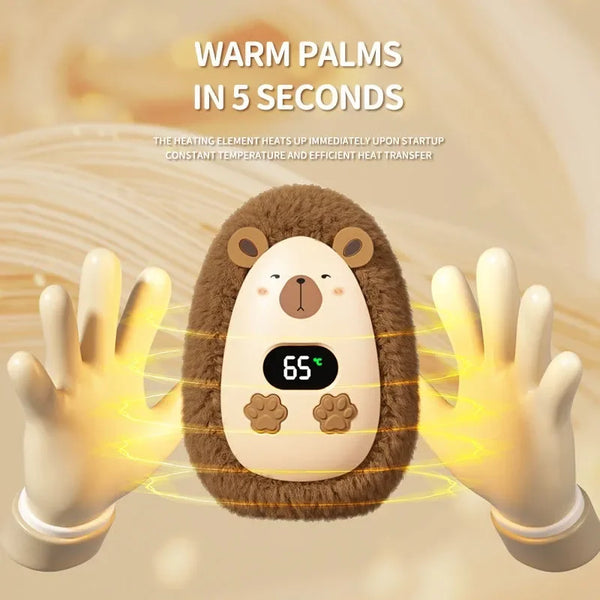 Plush Hand Warmer Winter Mini Portable Three-speed Adjustment Battery Life Long-lasting Smart Temperature Control Hand Warmer