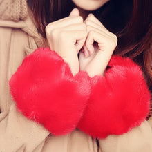 Women’s Faux Fur Arm Warmers – Plush Soft Cuffs – Elastic Winter Accessory