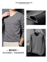 Men’s Thermal T-Shirt – Plush Long-Sleeve Round Neck – Velvet Padded Base Layer