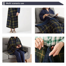 Double-Layer Tartan Plaid Scarf – Women’s Winter Blanket Shawl – Elegant Warm Wrap